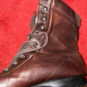 Leather lace up boots